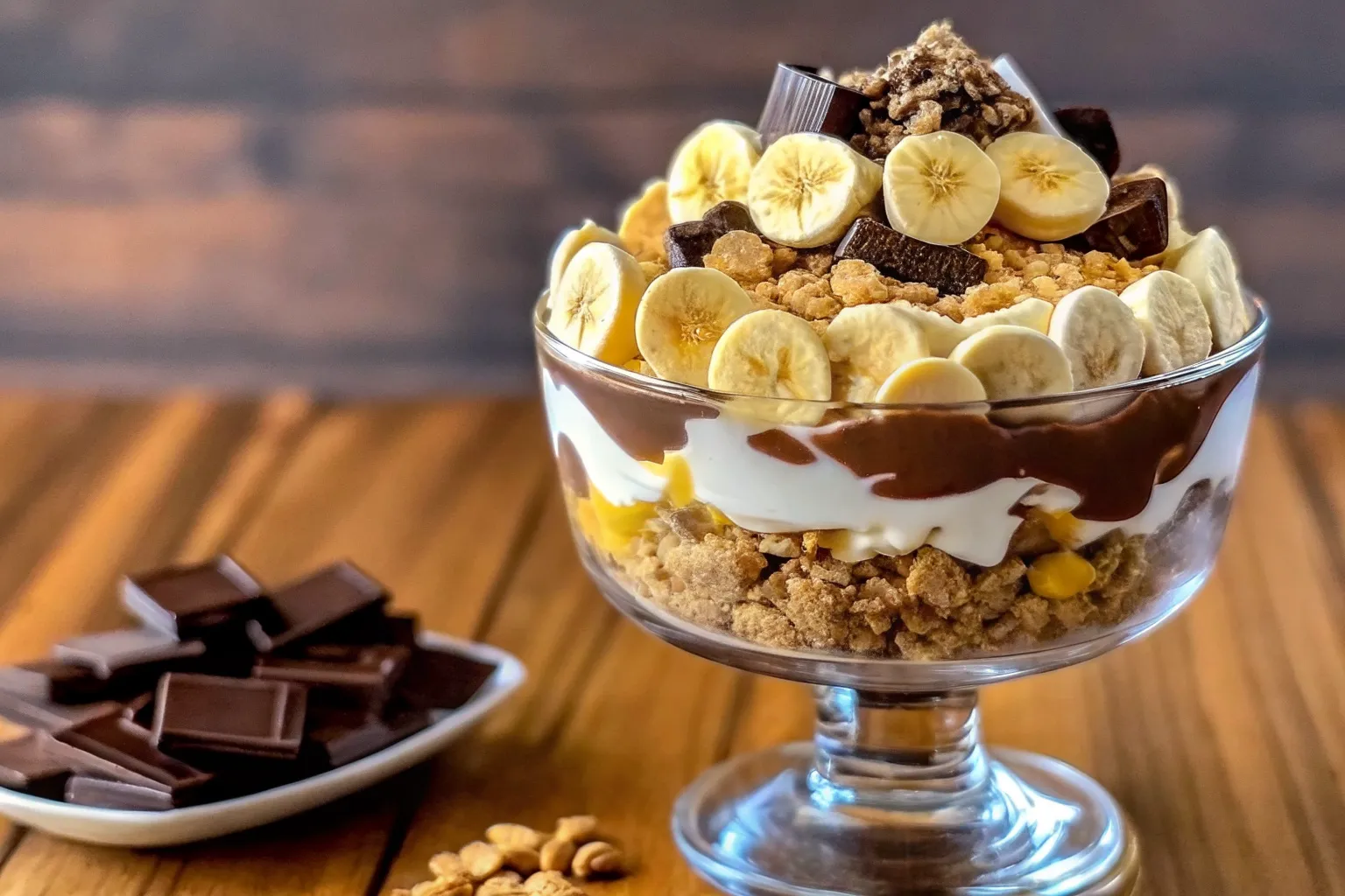 Chocolate Peanut Butter Banana Cream Trifle