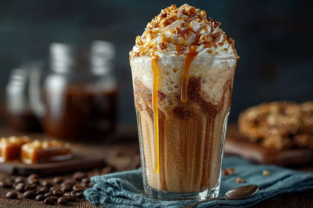 Caramel Ribbon Crunch Frappuccino – Your At-Home Starbucks Treat! ☕🍯✨