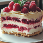 Raspberry ripple ice cream cake
