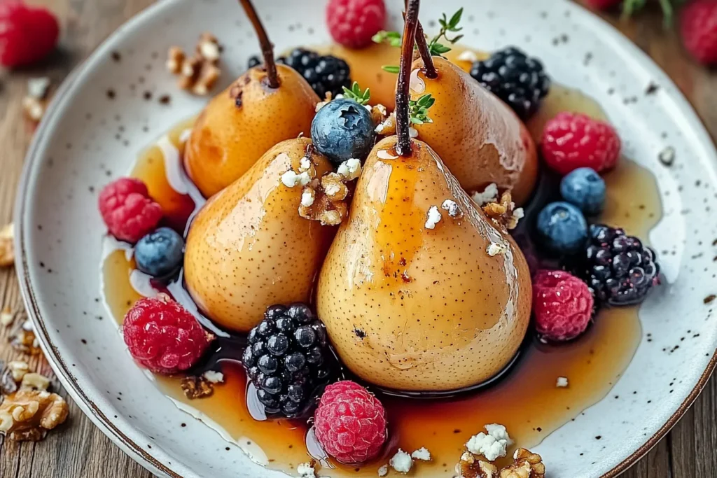 Baked Pears with Berries