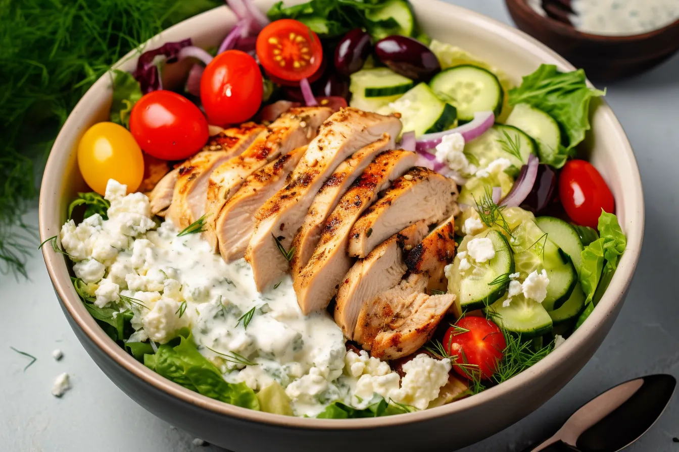 Mediterranean Chicken Salad with Creamy Tzatziki – A Fresh and Flavorful Meal 4 Mediterranean chicken salad
