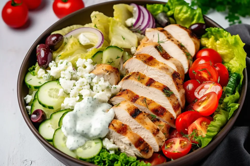Mediterranean Chicken Salad with Creamy Tzatziki – A Fresh and Flavorful Meal 5 Mediterranean Chicken Salad with Creamy Tzatziki