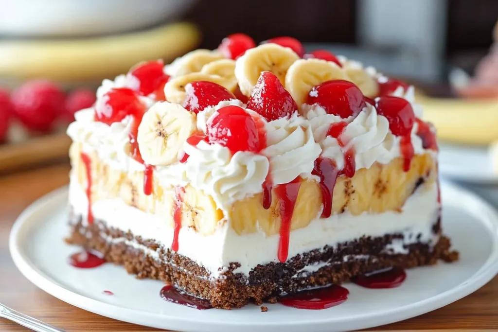Layered banana cake