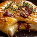 Baked Brie in Puff Pastry with Honey and Fig