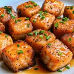 Spicy & Crispy Bang Bang Salmon Bites served with creamy bang bang sauce