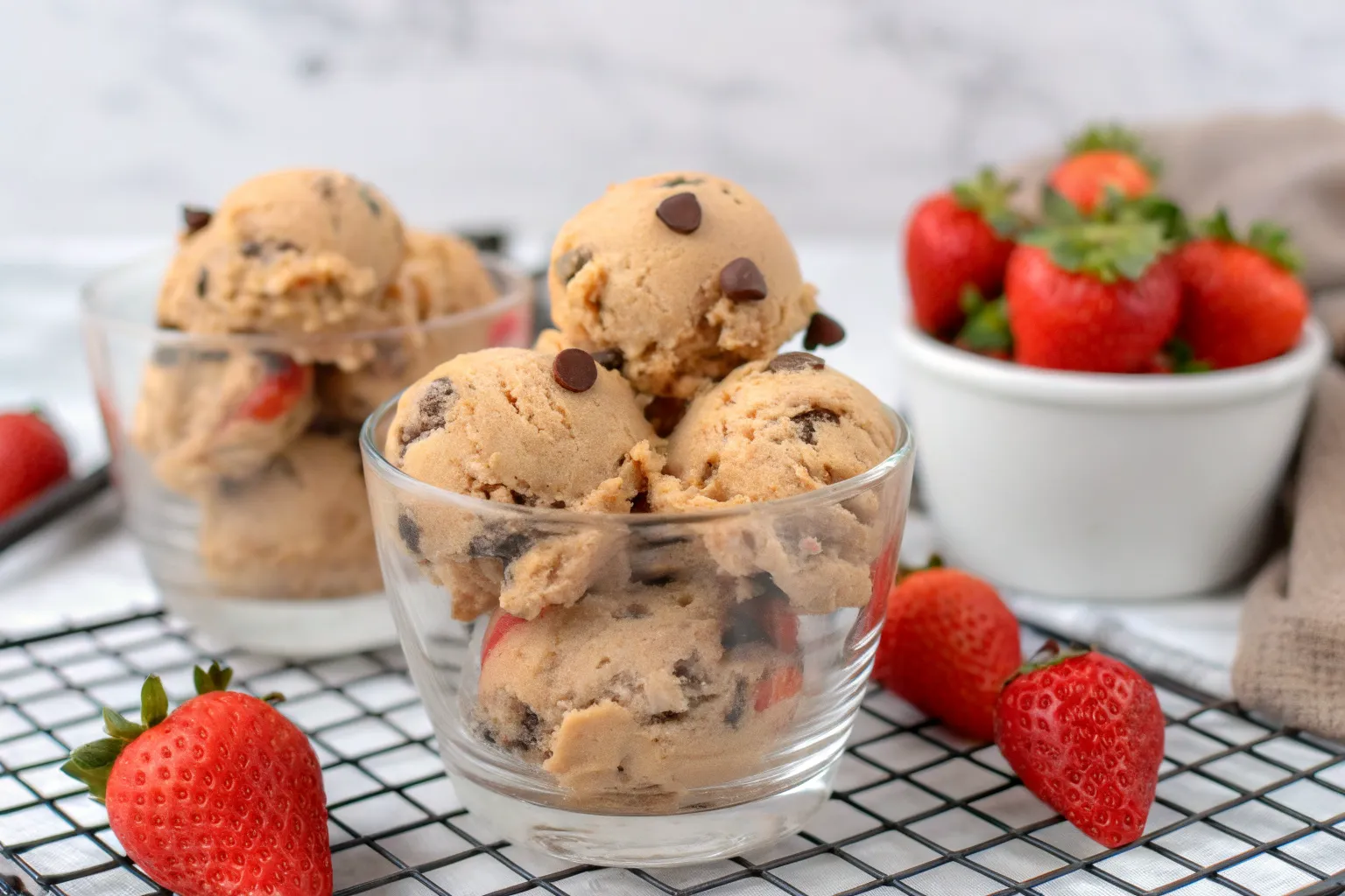 Edible chocolate chip cookie dough for one