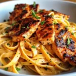 Savory Cajun Chicken Over Creamy Parmesan Linguine
