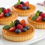 Assembled berry custard tartlets