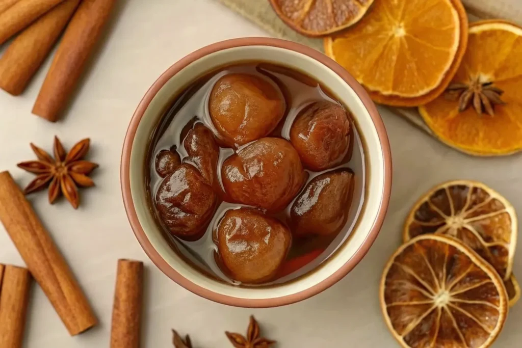 Ingredients for British fruit cake recipe