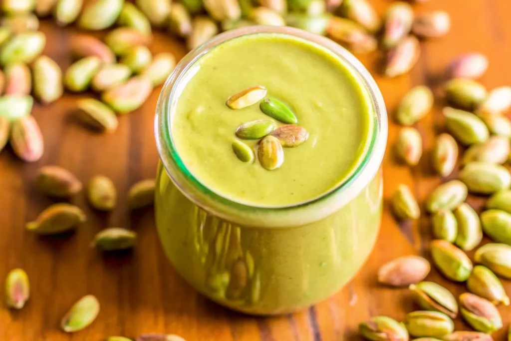 Pistachio butter served on toast