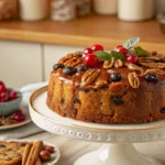 Traditional British Fruit Cake sliced