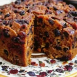 Traditional British Fruit Cake sliced