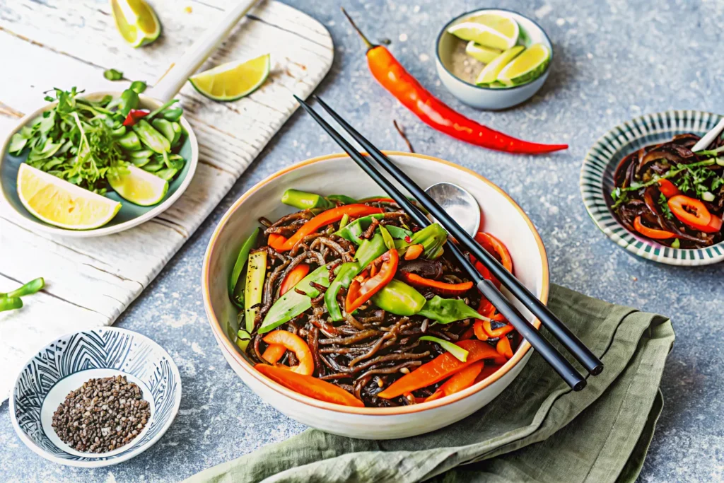 Gluten-Free Black Rice Noodle Stir-Fry