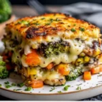 Cheesy Vegetable Casserole fresh from oven