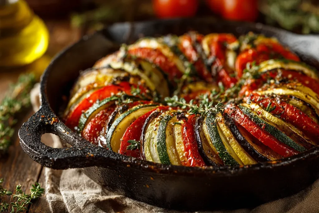 Baked Ratatouille with Tomatoes, Zucchini, and Eggplant – Simple Mediterranean Magic
