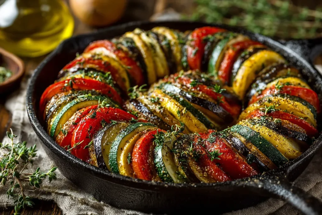 Baked Ratatouille with Tomatoes, Zucchini, and Eggplant – Simple Mediterranean Magic