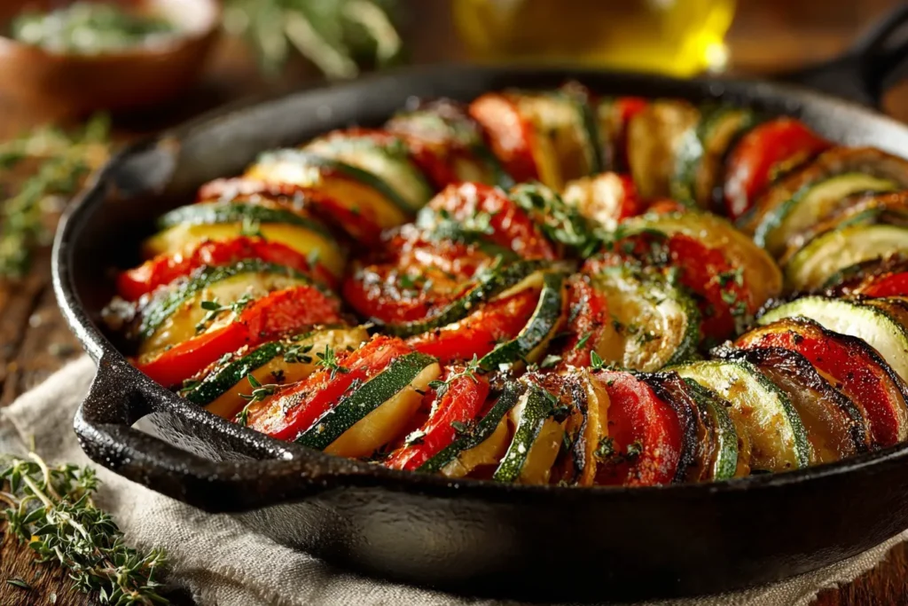 Baked Ratatouille with Tomatoes, Zucchini, and Eggplant – Simple Mediterranean Magic