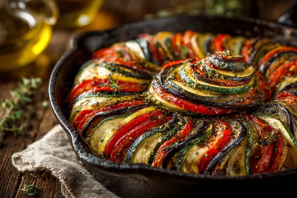 Baked Ratatouille with Tomatoes, Zucchini, and Eggplant – Simple Mediterranean Magic