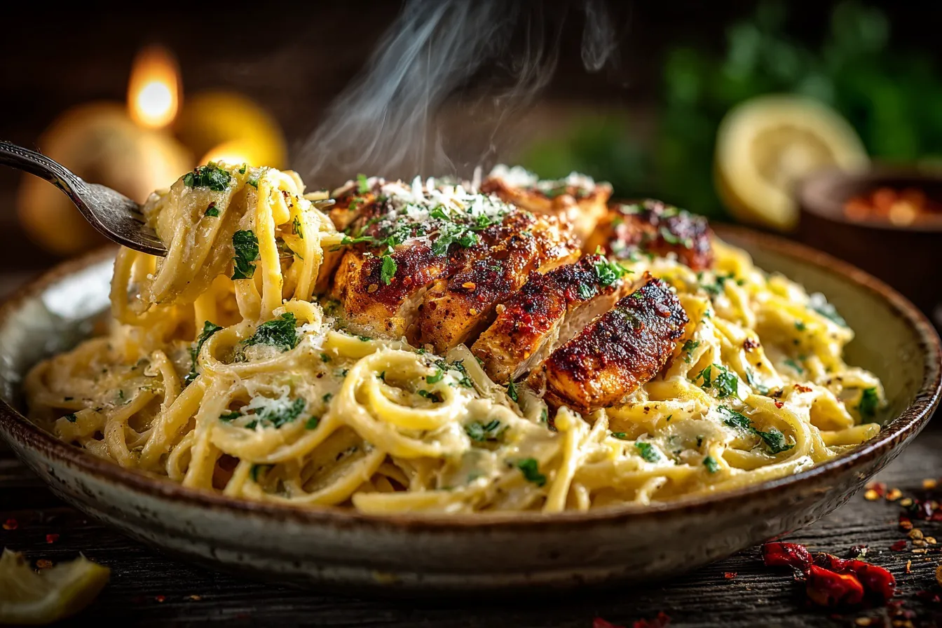 Garlic Cajun Chicken Cheesy Linguine – Creamy, Spicy, Delicious