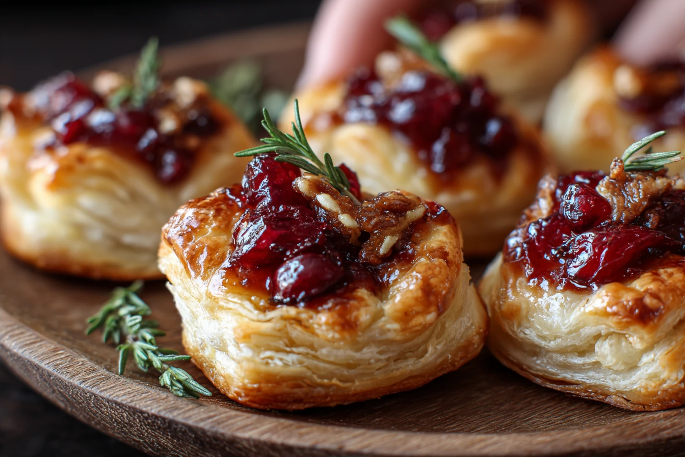 Baked Cranberry Brie Bites Recipe Easy Cranberry Brie Bites Cranberry Brie Puff Pastry Bites Holiday Appetizers Cranberry ...