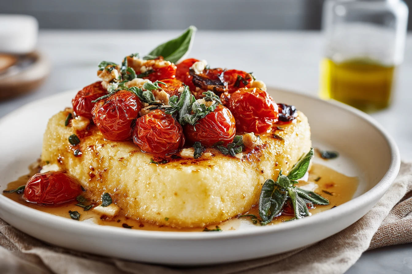 Baked Feta Polenta Recipe Creamy Feta Polenta Bake Mediterranean Feta Polenta Dish Roasted Tomatoes With Feta Recipe Easy ...