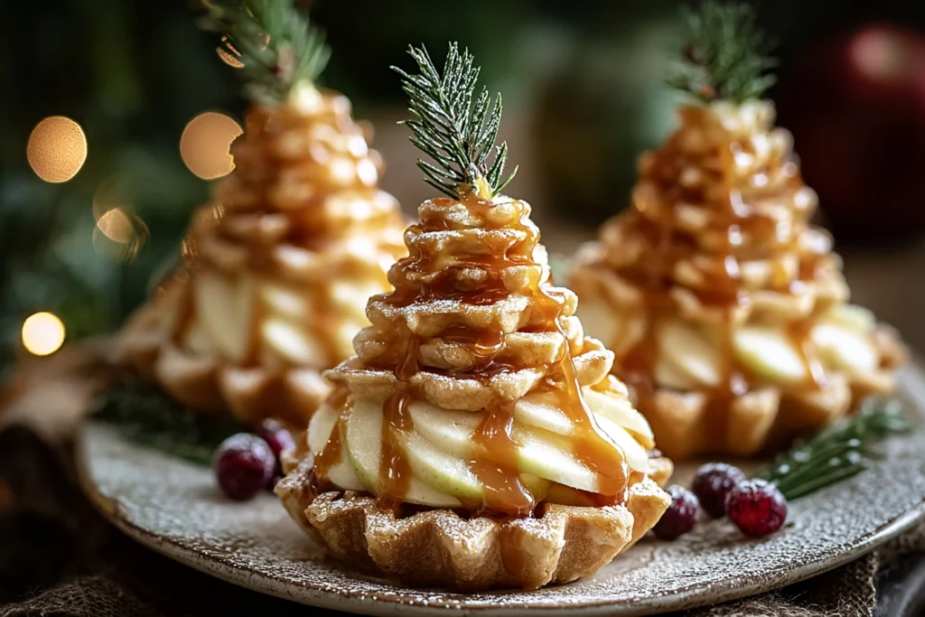 Caramel Apple Brie Tartlets Recipe Christmas Tree Tartlets With Brie How To Make Apple Brie Tartlets Caramel Apple And Bri...