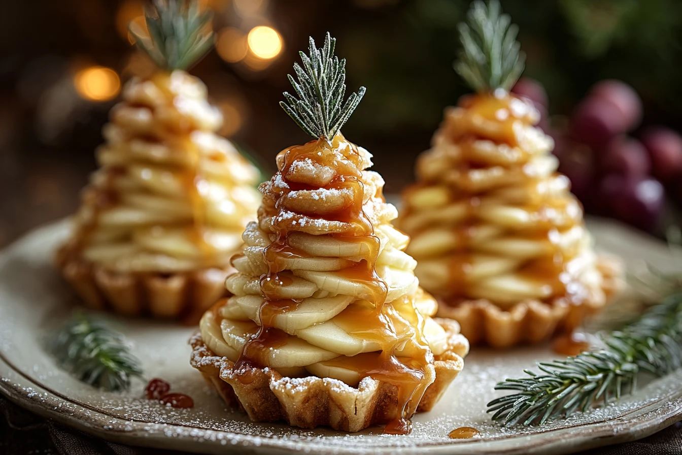 Caramel Apple Brie Tartlets Recipe Christmas Tree Tartlets With Brie How To Make Apple Brie Tartlets Caramel Apple And Bri...