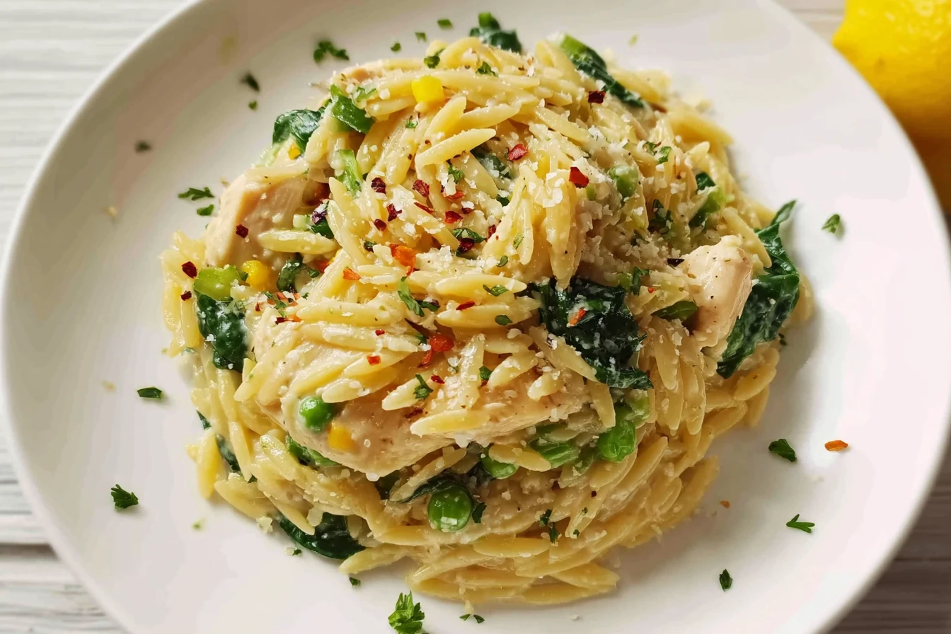 Creamy Chicken Pot Pie Orzo Recipe Homemade Easy Chicken Pot Pie Orzo Casserole Best Creamy Orzo Pot Pie Low Fat Chicken P...