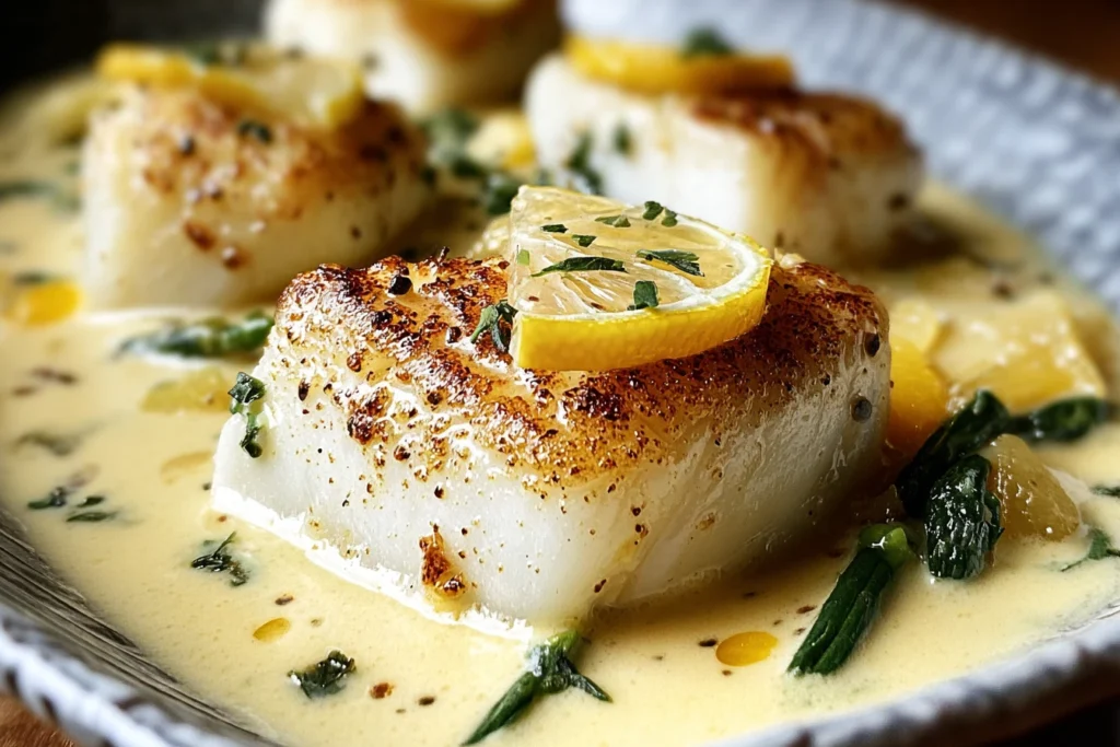 Easy Baked Cod With Coconut Lemon Sauce Quick Coconut Lemon Cod Recipe Weeknight Coconut Lemon Cod Dish Healthy Baked Cod ...