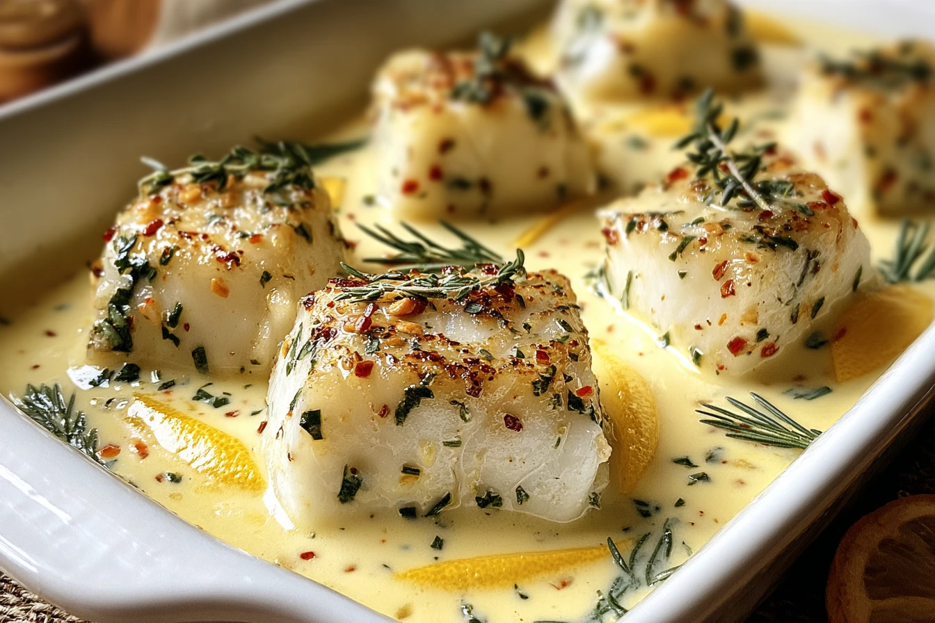 Easy Baked Cod With Coconut Lemon Sauce Quick Coconut Lemon Cod Recipe Weeknight Coconut Lemon Cod Dish Healthy Baked Cod ...