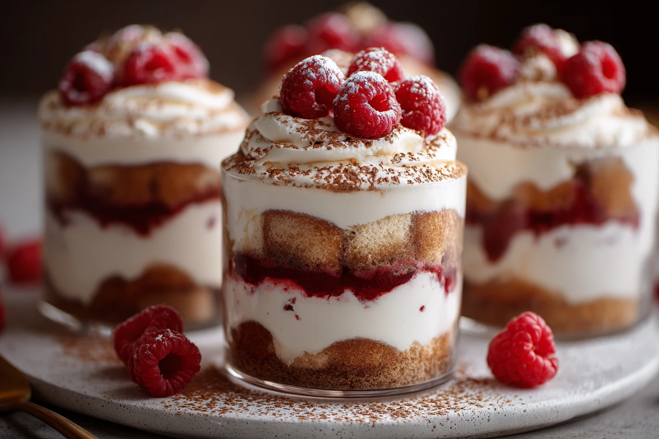 Raspberry Tiramisu Cups : No-Bake, Elegant & Perfectly Romantic 3 Easy No-bake Raspberry Tiramisu Recipe Raspberry Tiramisu Cups For Two Elegant Dessert Ideas For Date Night Romantic Raspb...