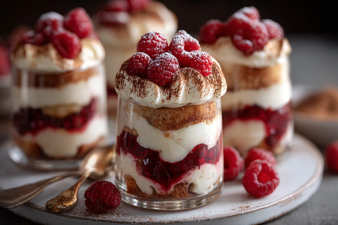 Raspberry Tiramisu Cups : No-Bake, Elegant & Perfectly Romantic 4 Easy No-bake Raspberry Tiramisu Recipe Raspberry Tiramisu Cups For Two Elegant Dessert Ideas For Date Night Romantic Raspb...