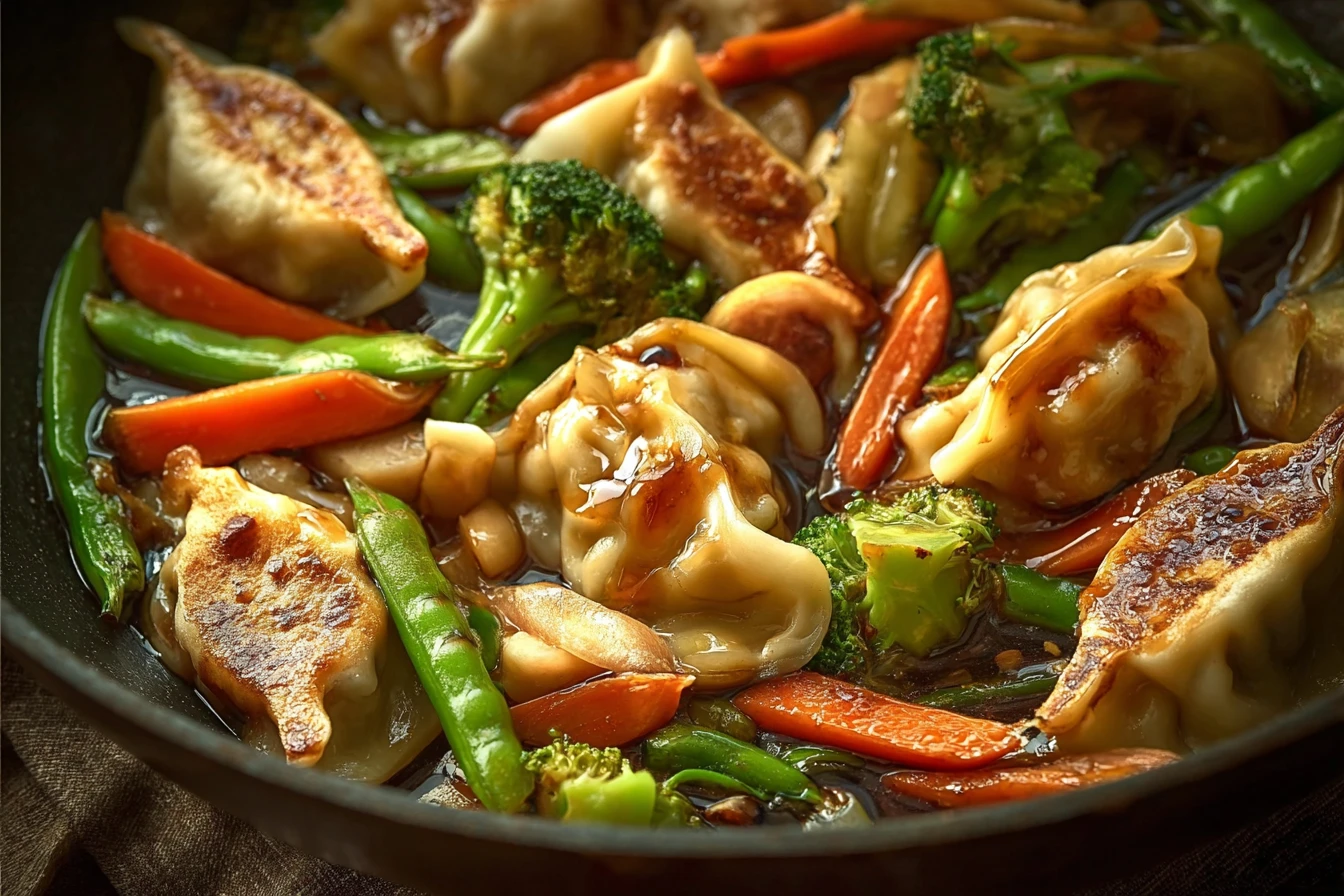 Easy Potsticker Stir Fry Recipe Homemade Potsticker Stir Fry Best Vegetables For Potsticker Stir Fry Gluten-free Potsticke...
