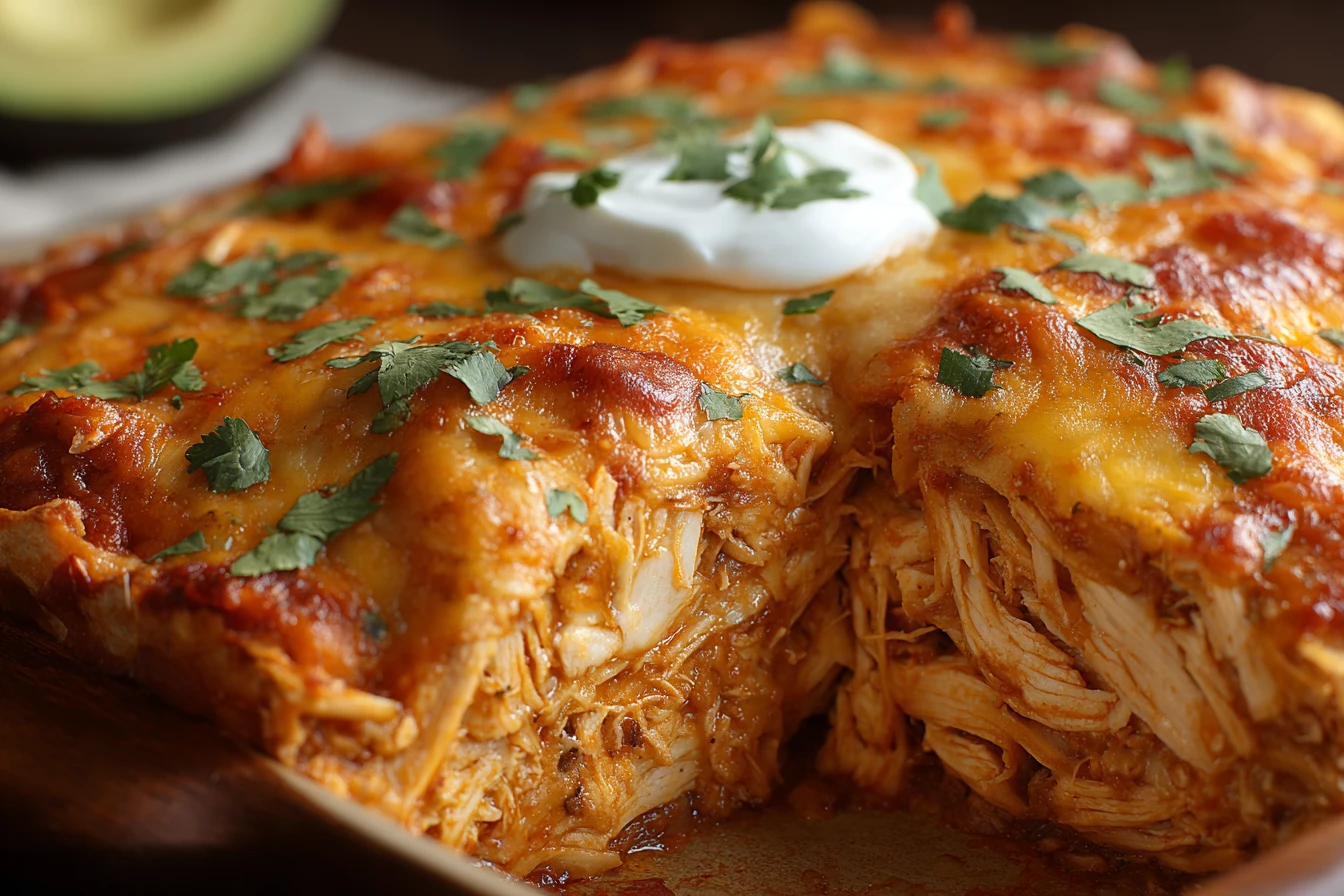 Shredded Chicken Enchilada Casserole : One Pan Tex-Mex Comfort
