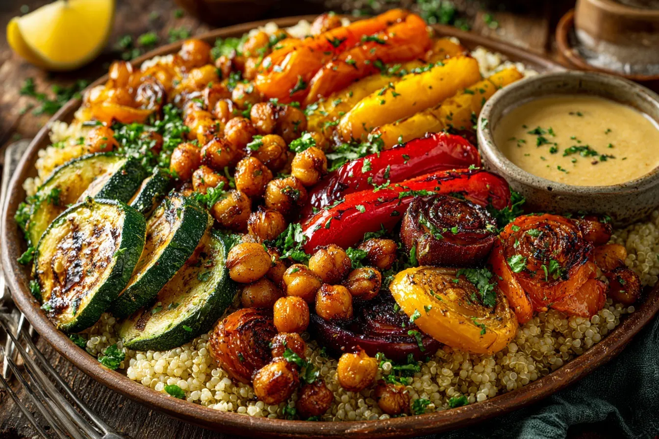 Roasted Veggie Chickpea Bowls