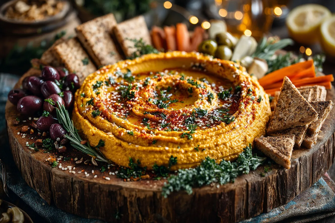 Sweet Potato Hummus Mezze Recipe Best Sweet Potato Hummus Platter Sweet Potato Hummus Dipping Ideas Healthy Sweet Potato H...