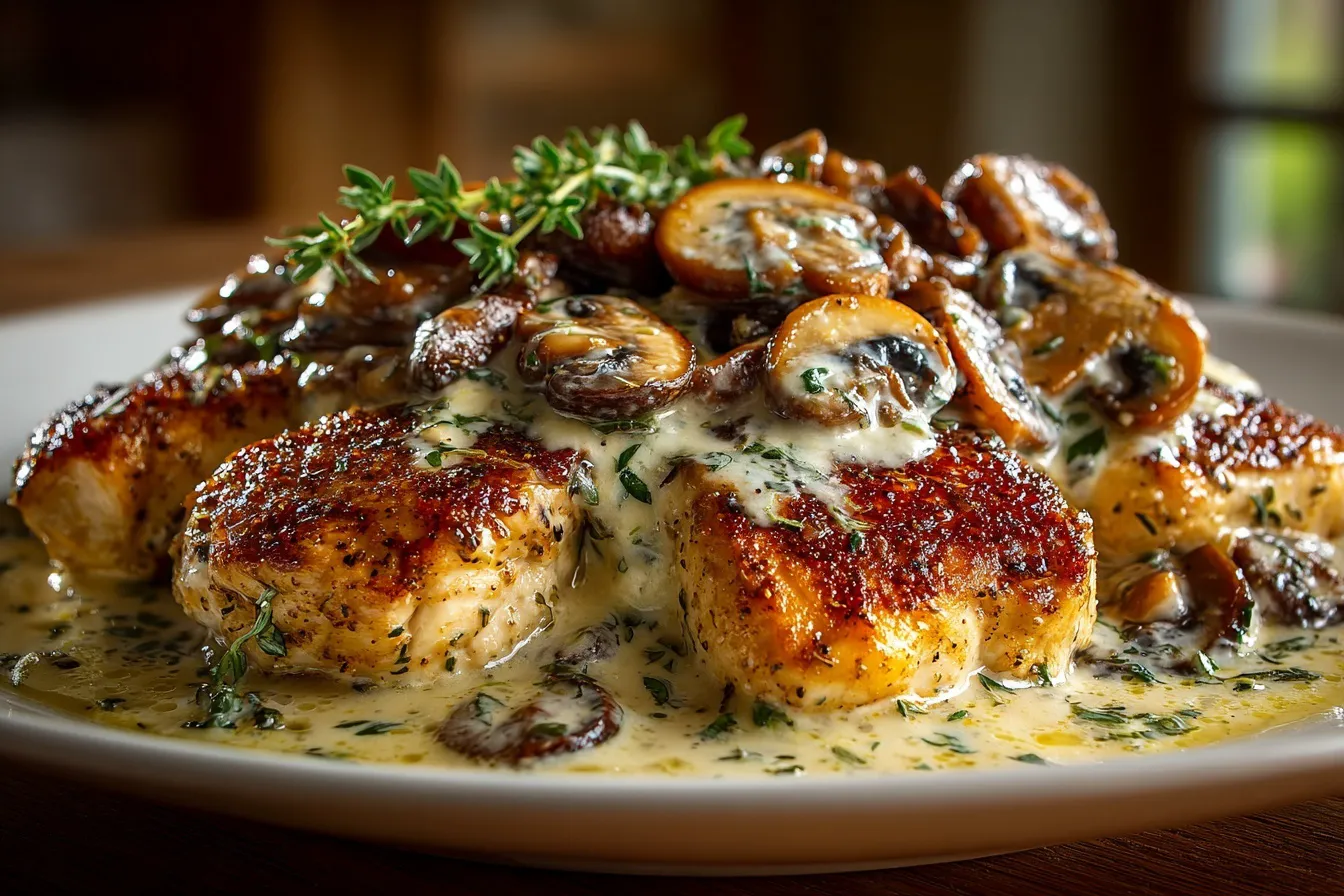 savory chicken asiago mushroom sauce