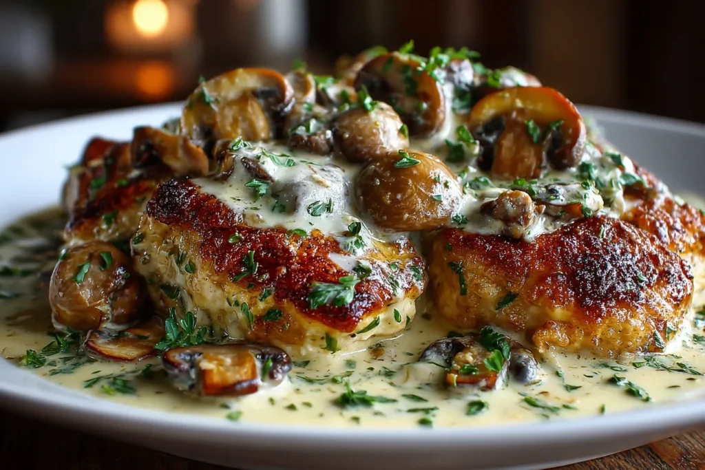 savory chicken asiago mushroom sauce