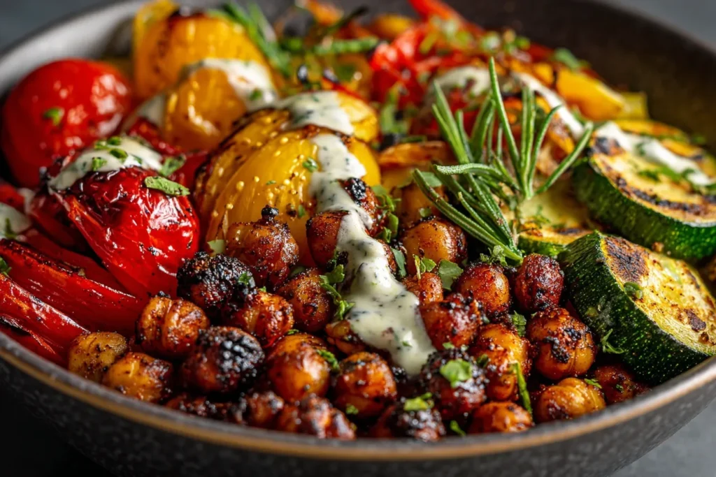 Healthy Roasted Veggie Chickpea Bowl