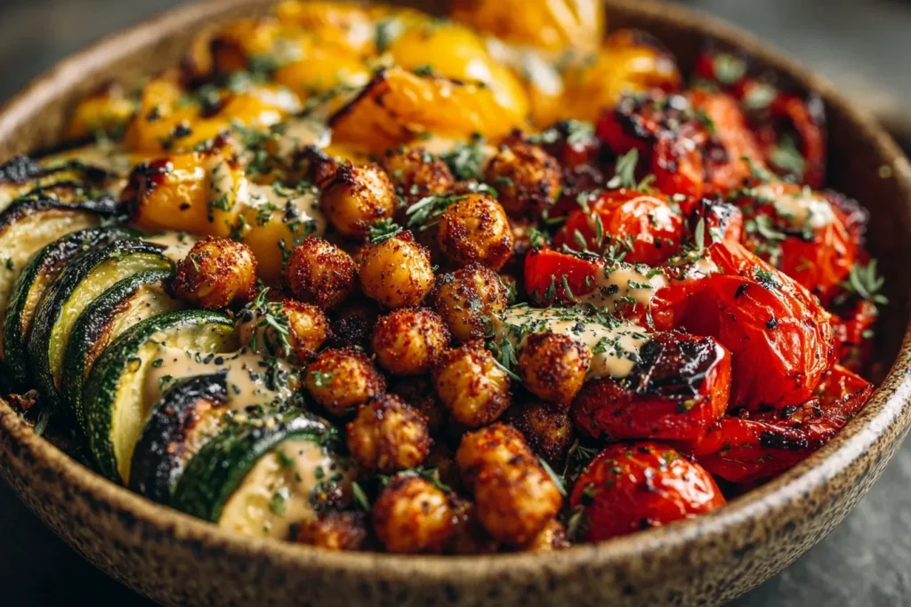 Healthy Roasted Veggie Chickpea Bowl
