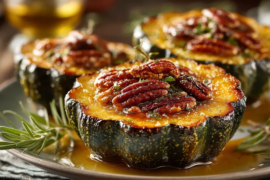 Maple Pecan Roasted Acorn Squash