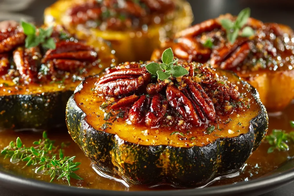 Maple Pecan Roasted Acorn Squash