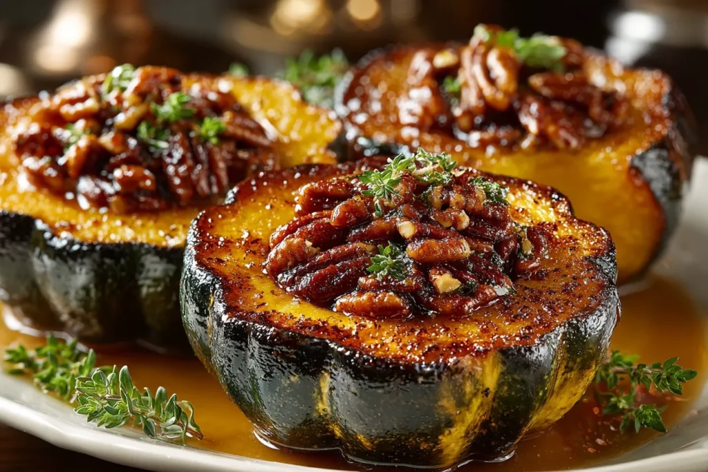Maple Pecan Roasted Acorn Squash