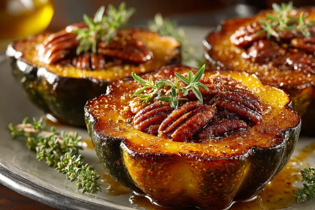 Maple Pecan Roasted Acorn Squash