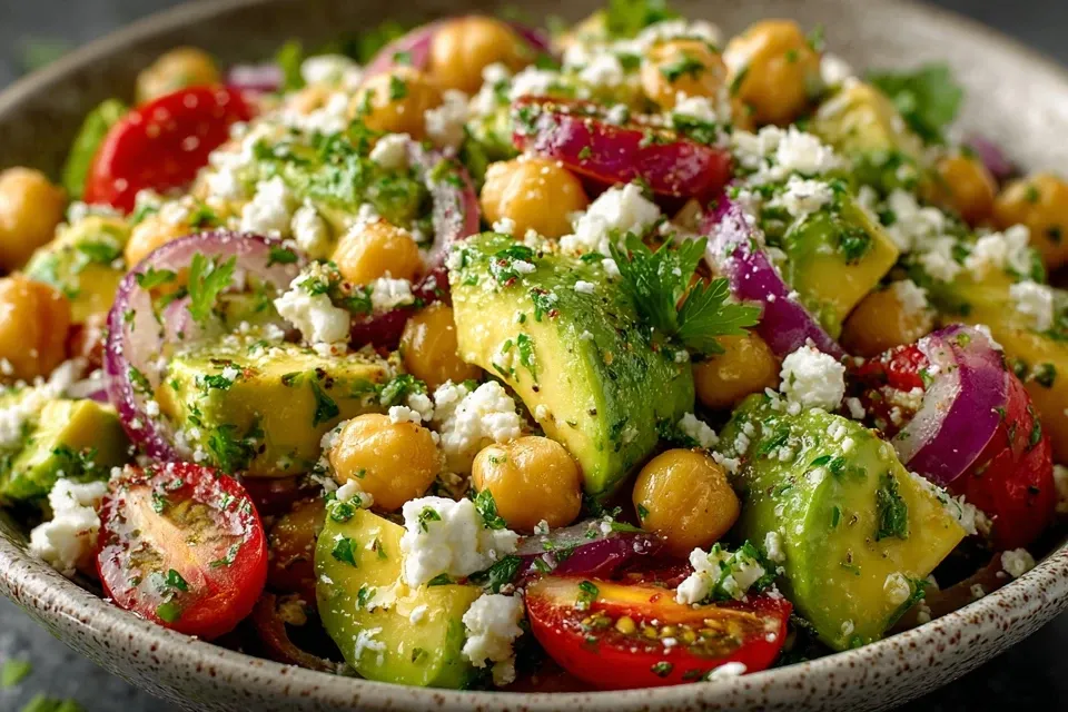 Chickpea Feta Avocado Salad: Fresh, Creamy & Packed With Flavor