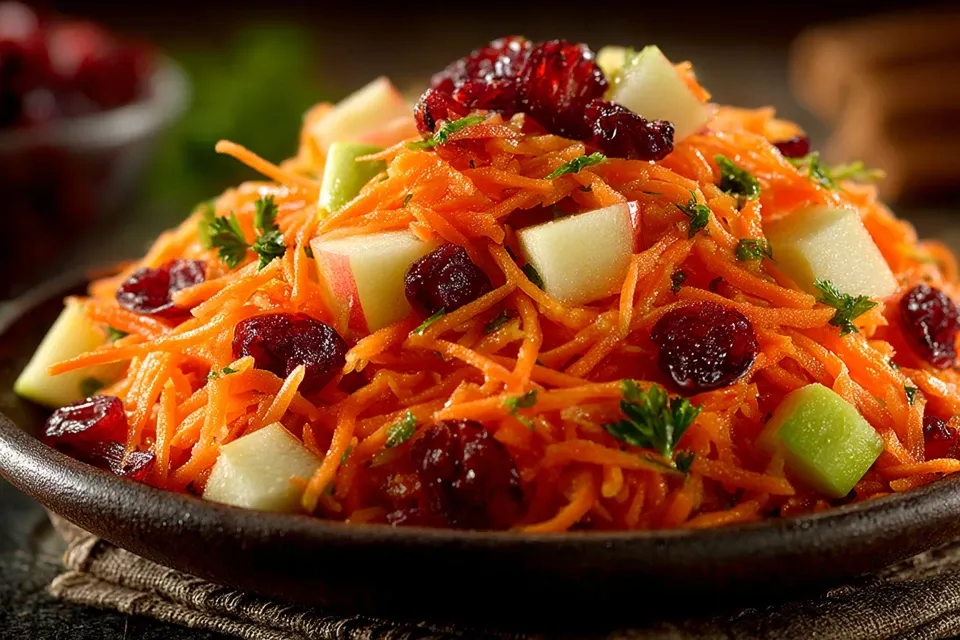 refreshing apple cranberry carrot salad