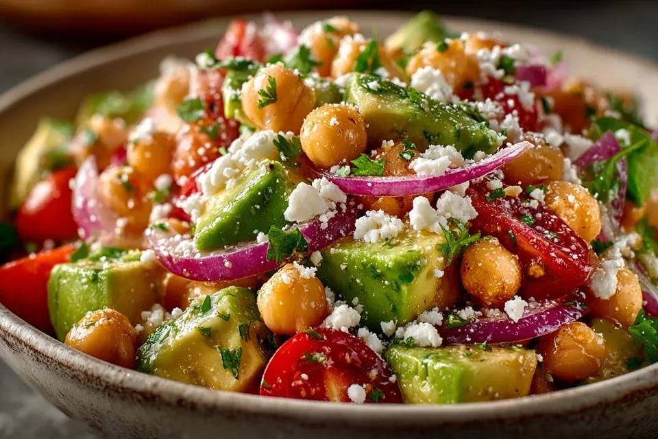 Chickpea Feta Avocado Salad: Fresh, Creamy & Packed With Flavor