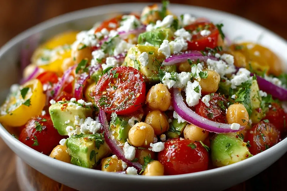 Chickpea Feta Avocado Salad: Fresh, Creamy & Packed With Flavor