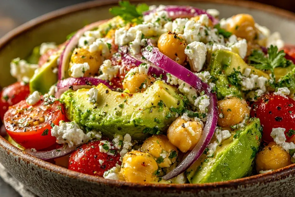 Chickpea Feta Avocado Salad: Fresh, Creamy & Packed With Flavor