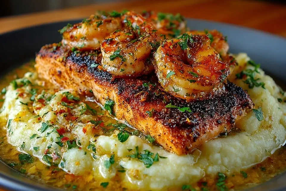 Cajun Salmon Shrimp Mashed Potatoes: Bold, Comforting & Irresistible 5 Cajun Salmon & Shrimp Over Creamy Mashed Potatoes: Bold, Comforting & Irresistible